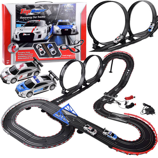 Electric car rally racing track 2 cars AUDI route 8m RC0620