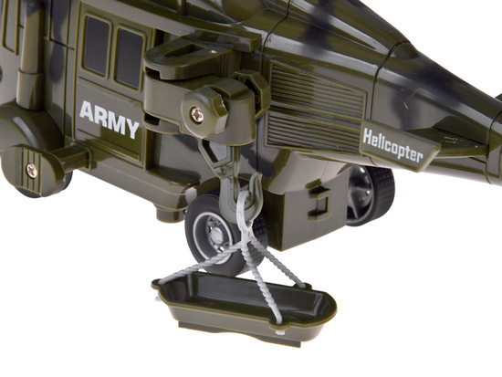 Zestaw Wojskowy Transport Ciężarówka Czołg Helikopter Światła Dźwięk ZA5684