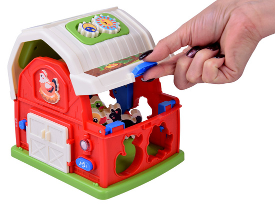 Interactive educational house farm blocks animal sounds sorter ZA5956