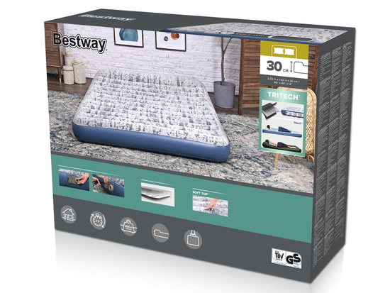 Bestway Camping Mattress 2-Person 300kg 203x152cm - Built-in Pump 67836