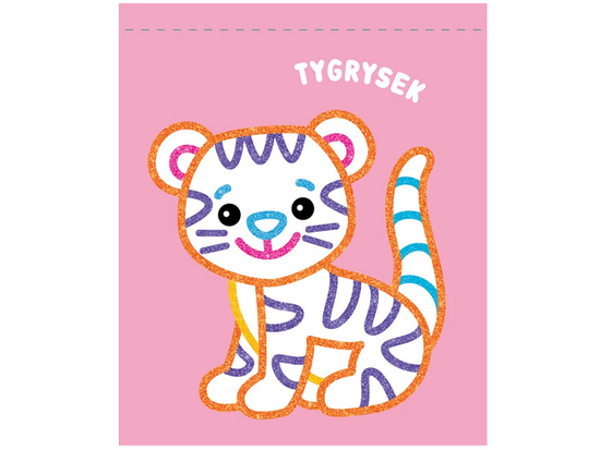 Aksjomat Kolorowy obrys bez wychodzenia poza linię. Brokatowy obrys. Z pieskiem KS1070