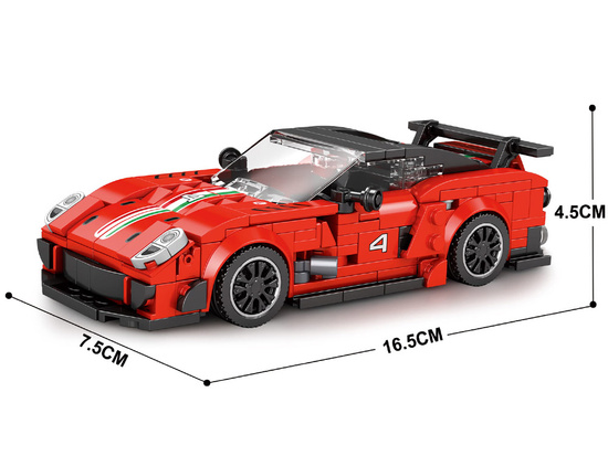 Technical blocks Supersport car RED spoiler 413 pieces ZA5261