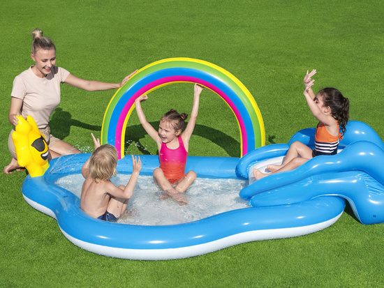 Bestway Water Playground RAINBOW AND SUNSHINE Paddling Pool + Slide 53092