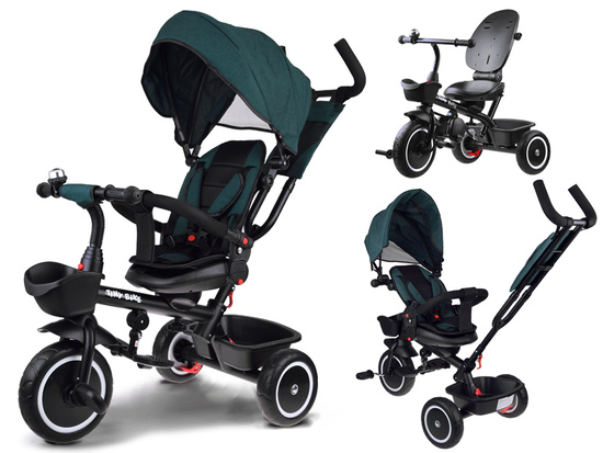Rowerek dziecięcy trójkołowy Tiny Bike 3w1 z daszkiem OBRACANY  SP0650