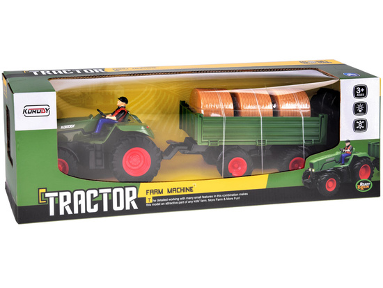 Remote controlled tractor with trailer + hay bales tractor driver RC0717