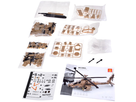 Technical Building Blocks Combat Helicopter AH-64 Helicopter Blocks 259 pcs ZA5676