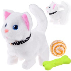 White adorable interactive kitten moves, walks, meows ZA4654 BI