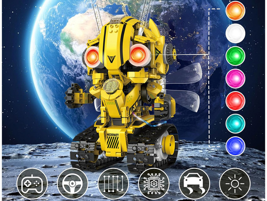 Technical Blocks Robots Pro 5-in-1 Set Remote Control + LED Light 673 pcs RC0743