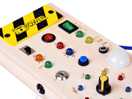 Wooden Montessori Manipulative Board - Electric LEDs ZA5944