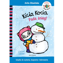 Media Family Kitty Cat. It's snowing. Coloring page KS1267