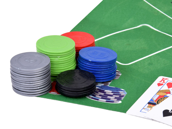 Zestaw Gra karciana 2w1 Poker i Black Jack Żetony + karty + plansza GR0706