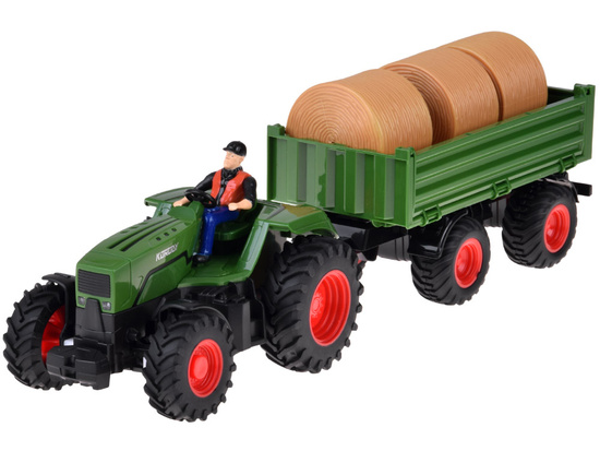 Remote controlled tractor with trailer + hay bales tractor driver RC0717