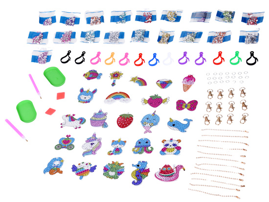 Do it yourself DIY Fairytale collage - diamond embroidery - key rings ZA6021