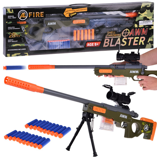Large sniper rifle, cartridges, shells, sight, magazine ZA4632
