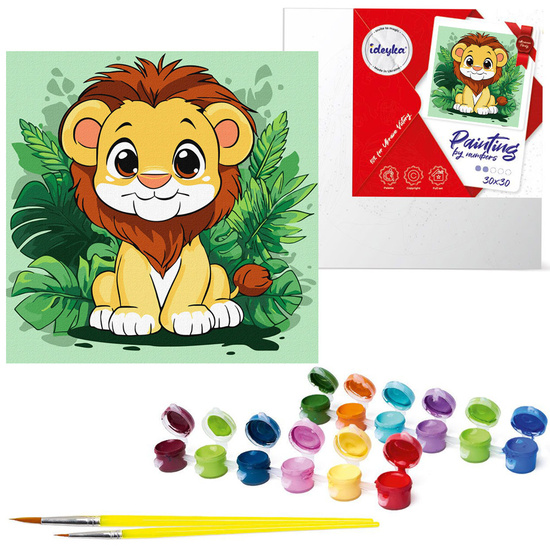 Painting by numbers 30x30cm KHO1272 Happy lion cub AP0087