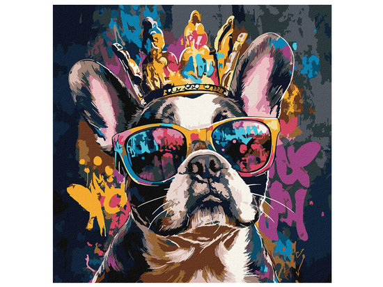 Painting by numbers 40 x 40 cm KHO6706 Light bulldog AP0097