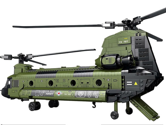 Reobrix Licensed Building Blocks CH-47 Chinook Helicopter 1458 pcs ZA5802
