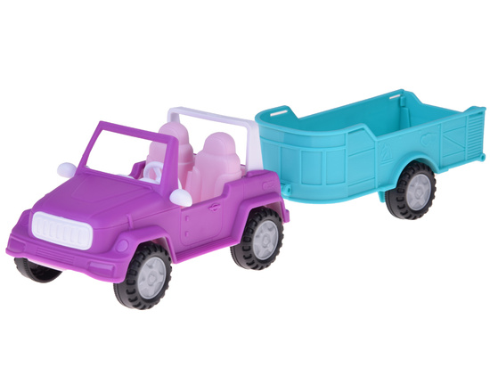 Ankiki Zestaw Lalka Farmerka z Koniem, Autkiem i Przyczepą ZA5881