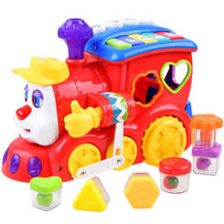 Interactive LOCOMOTIVE Sorter + colored blocks Music + light ZA0104