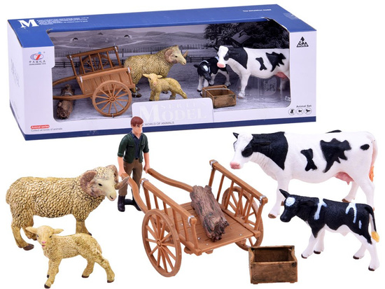 ANIMALS SERIES FARM Set of Figures cow sheep farmer ZAGRODA ZA2606