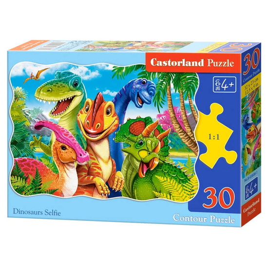 Puzzle 30-elementów Dinosaurs Selfie - dinozaury 