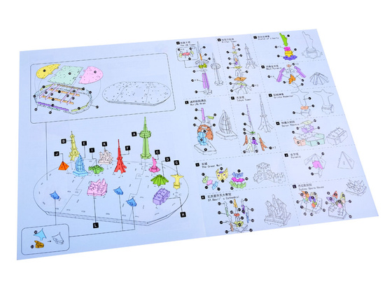 Puzzle 3D Przestrzenne Ziemia mapa świata sławne budowle ZA1581