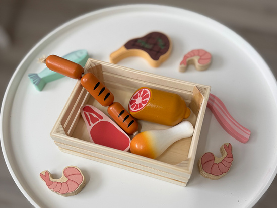 Wooden COLD CUTS BOX - a set of toy meats for children ZA5942