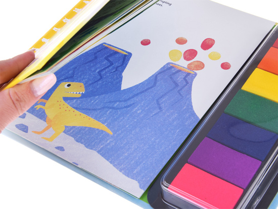 Creative finger painting book DINOSAURS 64 pages 7 colors AP0048