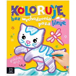 Aksjomat Kolorowy obrys bez wychodzenia poza linię. Brokatowy obrys. Z kotkiem KS1069