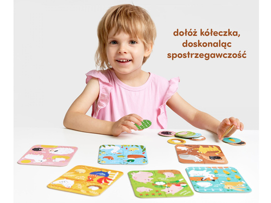 CzuCzu Puzzle Zwierzęta małe i duże 6 układanek i 12 żetonów 2+ ZA6094