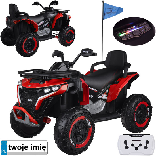 Duży quad na akumulator dla dziecka 4x4 PA0328 czerwony