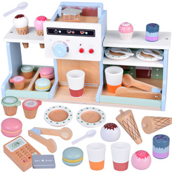 Wooden Coffee Shop & Ice Cream Parlor – Dessert and Ice Cream Playset ZA5937