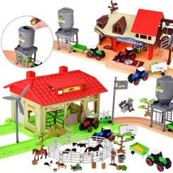 FARM ANIMALS SERIES Large farm + tractor and animals 125pcs ZA4823