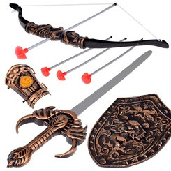 Little Knight Attributes Set Sword Bow Shield ZA5291