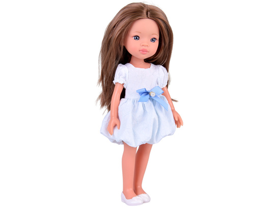 Lovely Girl Lalka szatynka z długimi włosami w białej sukience 33cm ZA5850
