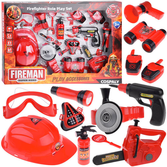 Large set of fireman's helmet saw 13 pieces fire brigade ZA4698