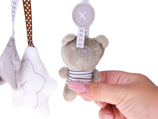 Cute soft pendant for a pram or cot, rattle with melody ZA5714