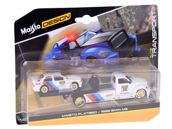 Maisto Licencjonowane Auta Metalowe 1:64  Flatbed i BMW M3 1988 ZA5958
