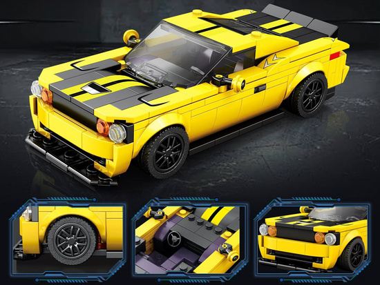 Technical blocks 319-pieces + stickers Yellow Sports Car ZA5260