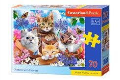 Puzzle 70 el. Kittens with Flowers