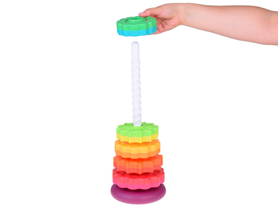 Rainbow spiral tower for stacking sensory toy for children ZA5286