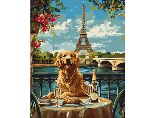 Paint by numbers kit Retriever in Paris KHO6627 40x50 AP0060