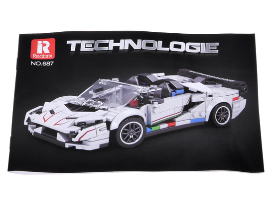 Klocki techniczne Supersportowe auto BIAŁY KABRIOLET spojler 348-ele ZA5787