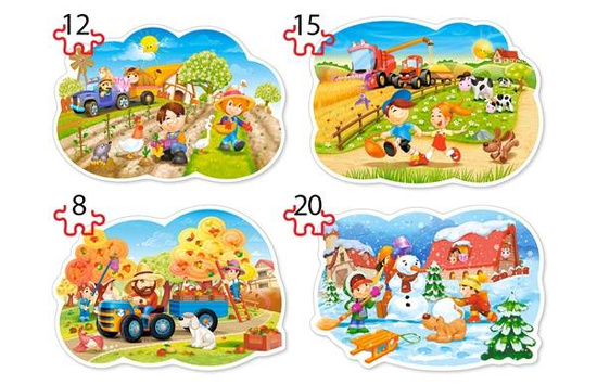 4-in-1 puzzle 8,12,15,20-piece Four Seasons