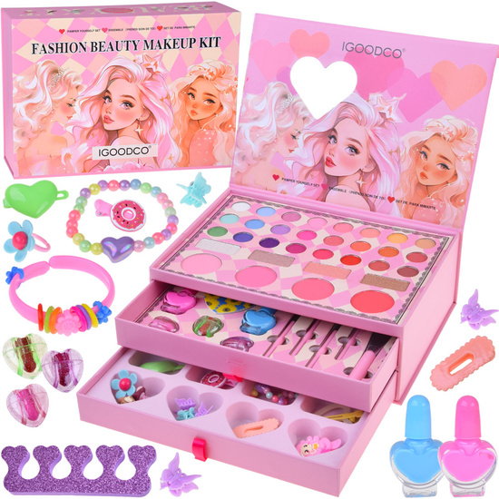 Large makeup set - a charming box with cosmetics and jewelry ZA5693