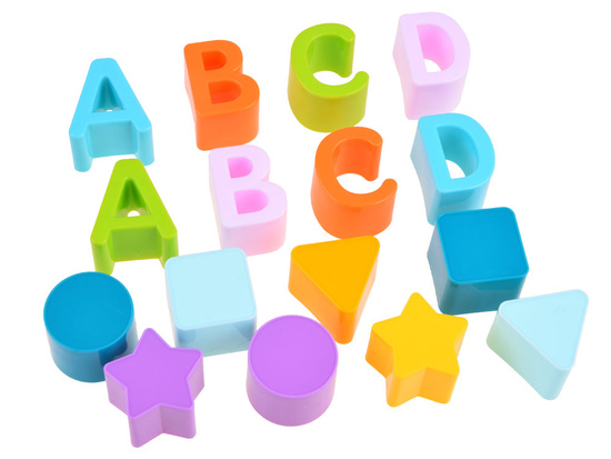 Educational set Bucket blocks letters SORTER 16pcs ZA3803