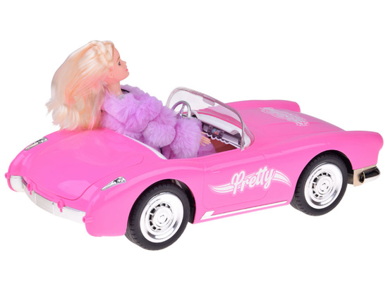 Remote-Control Retro Cadillac Car + Elegant Doll in Fur RC0745