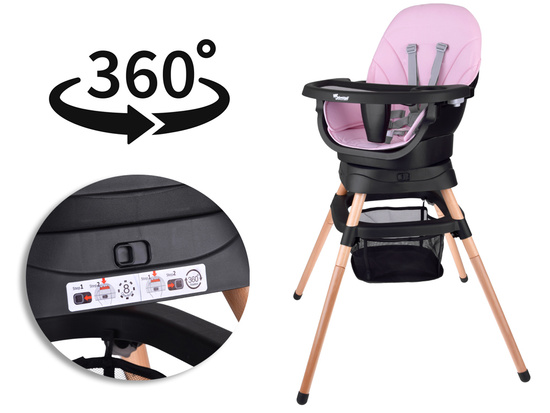 Multifunctional 6-in-1 swivel feeding chair for children ZA5659