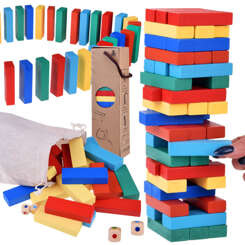 Jenga game Swaying tower colored blocks GR0627