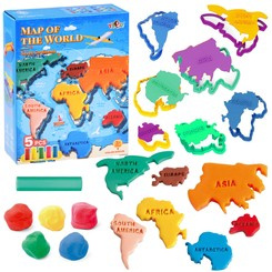 Educational set of plasticine, continents, WORLD MAP, molds ZA4650